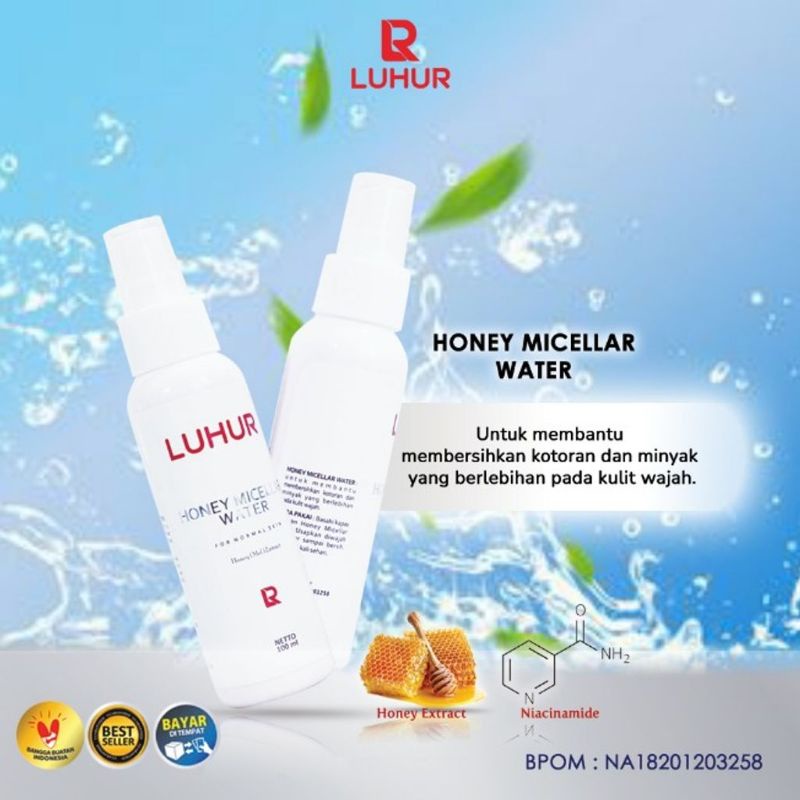 Honey Micellar Water For Normal Skin Kulit Wajah Muka Normal Kering Kusam Flek Hitam Luhur Kosmetik