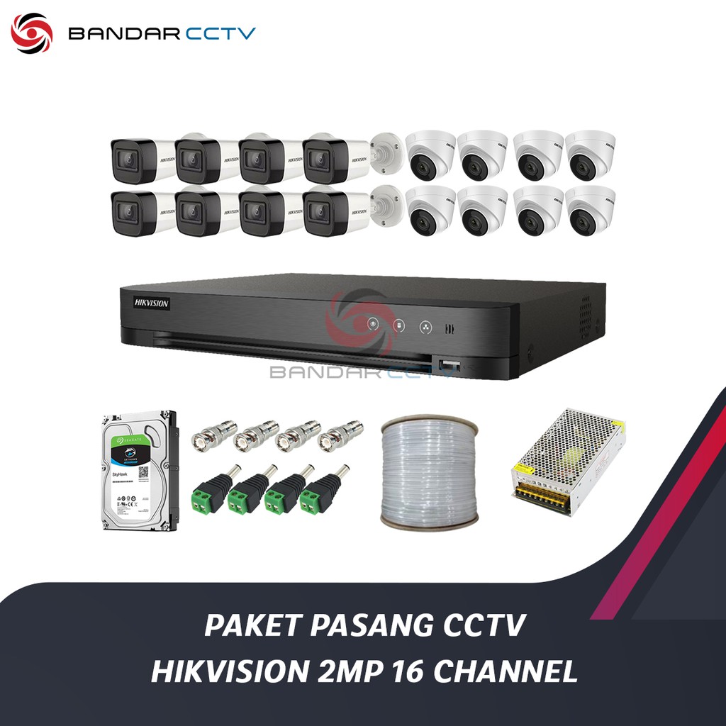 PAKET PASANG CCTV HIKVISION 2MP 16 CHANNEL