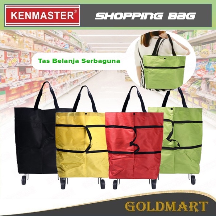 Tas Belanja Lipat Roda Serbaguna Original Kenmaster Trolley Shopping Bag