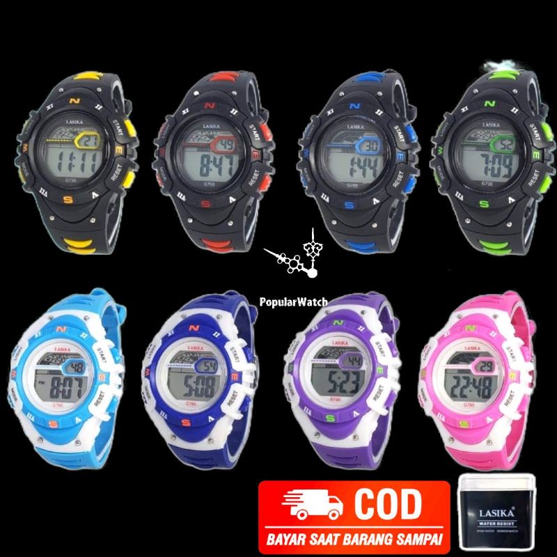 jam tangan digital cowok &amp; cewek lasika 100% original &amp; water resistant 790