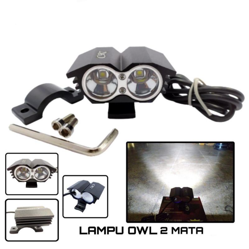 LAMPU TEMBAK SOROT LED MOTOR ULTRAFIRE CREE OWL 2 MATA 20WAT