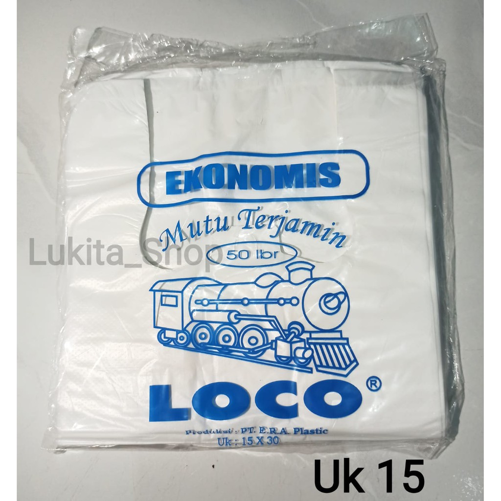 Kantong Plastik Kresek Loco Ekonomis Putih Ukuran 15
