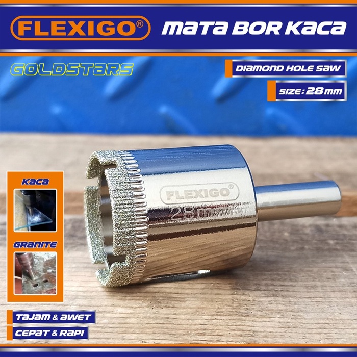 Mata Bor Kaca, Grantie 28 mm Original Flexigo Diamond Hole Saw