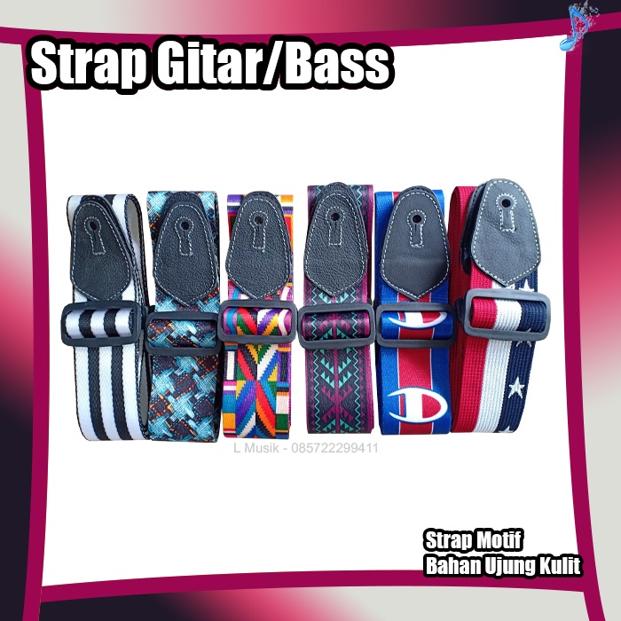 STRAP GITAR BASS MOTIF PREMIUM