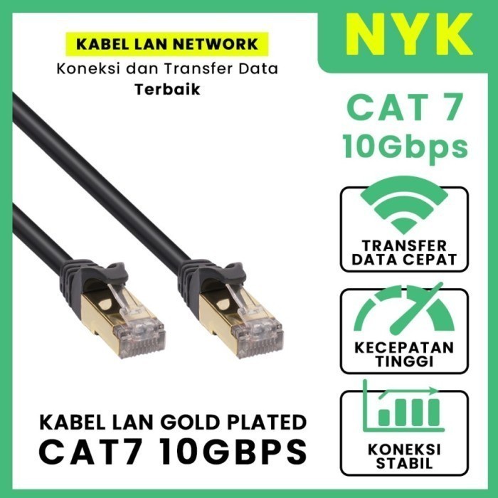 KABEL LAN CAT7 HITAM SSTP 5M CAT 7 PABRIKAN 5 METER 10GBps