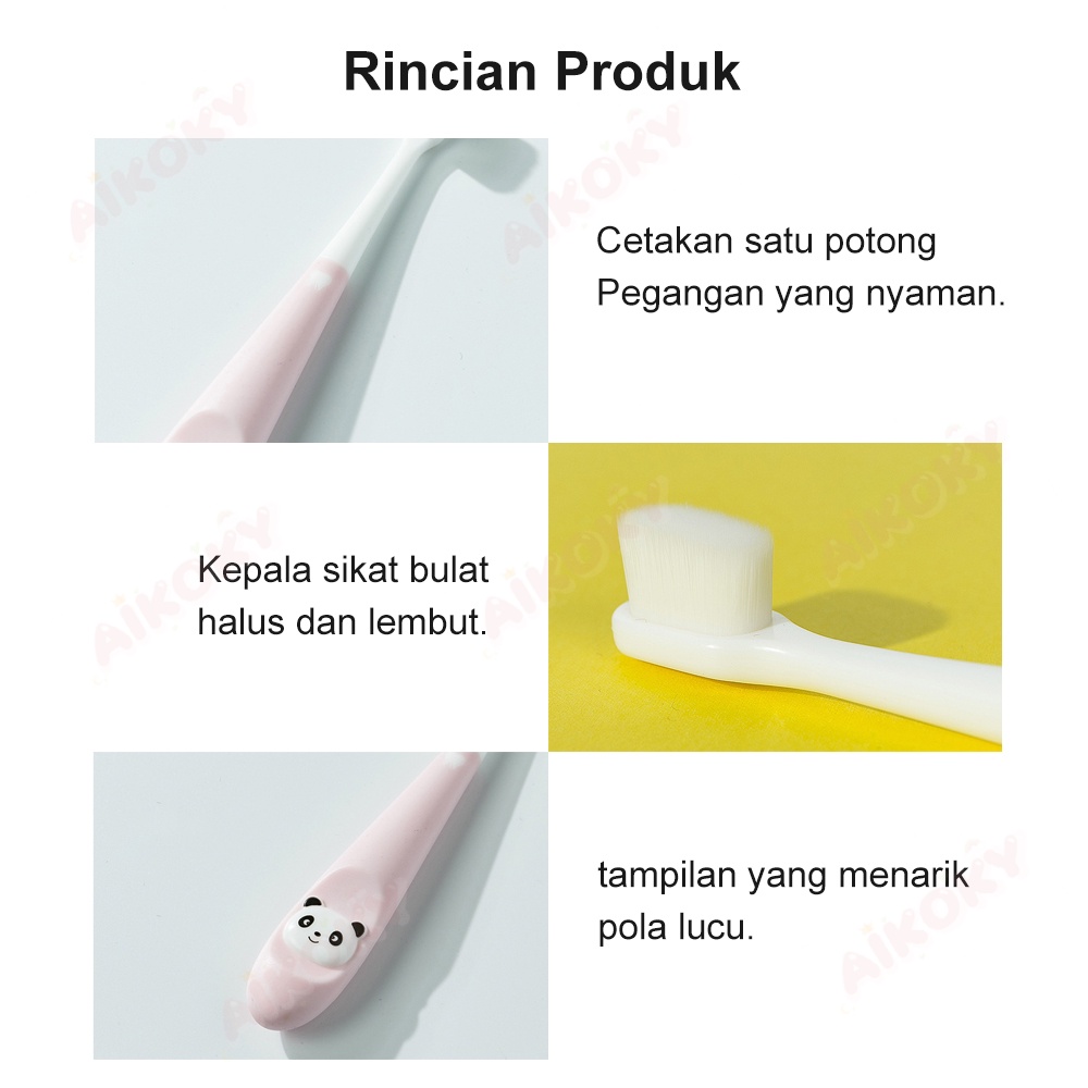 AIKOKY Sikat gigi anak kartun panda/Kids Toothbrush lembut