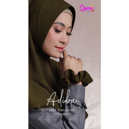 Jilbab Adiba Khimar Free Masker &amp; Scrunchie Ori Qiyara Hijab