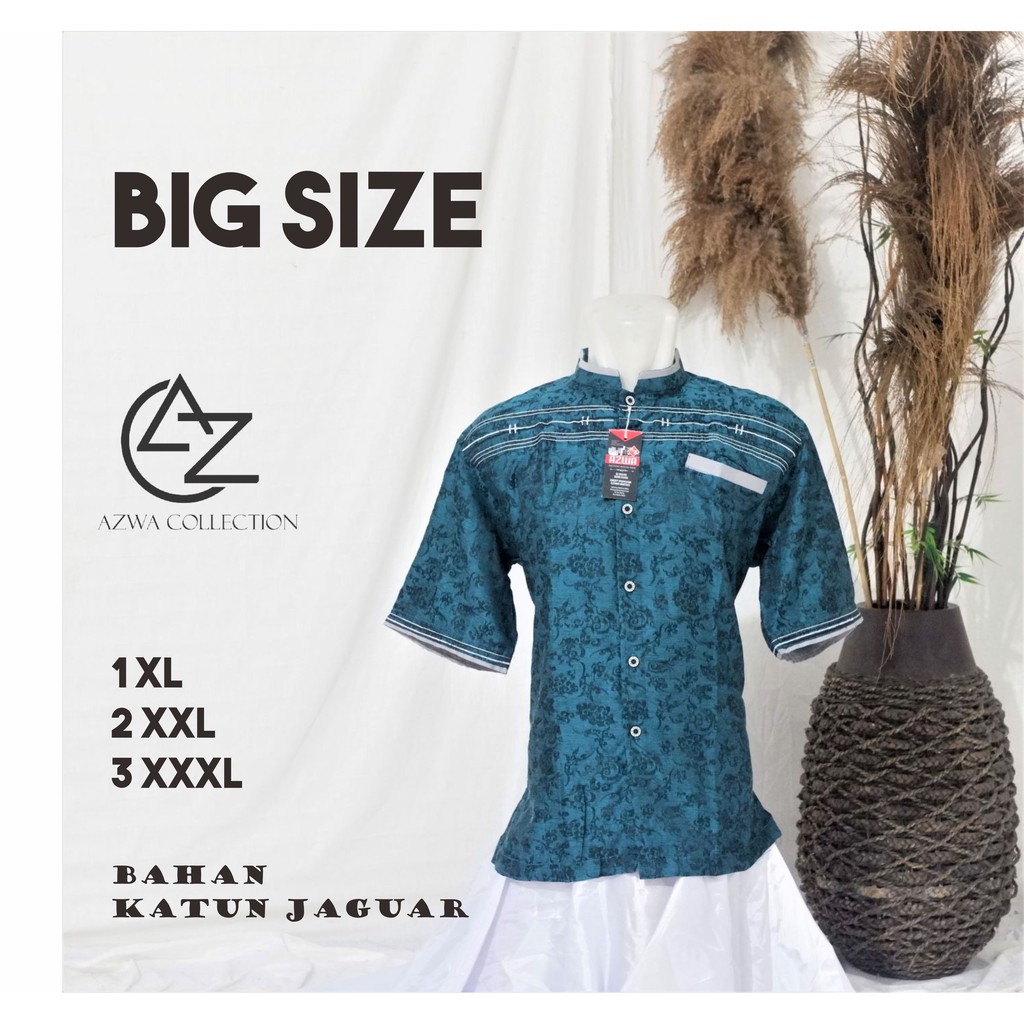 Baju Koko Jumbo Lengan Pendek Baju Koko Big Size Dewasa XXL XXXL