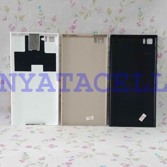 NEW BACK DOOR XIAOMI MI3 MI 3 SIM TRAY SLOT BACKDOOR/TUTUP BATERAI/CASING - HITAM MILENIA