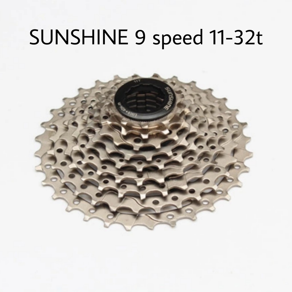 Sproket 9 speed SUNSHINE gear sepeda 11 32t silver sprocket sepedah gunung mtb minivelo