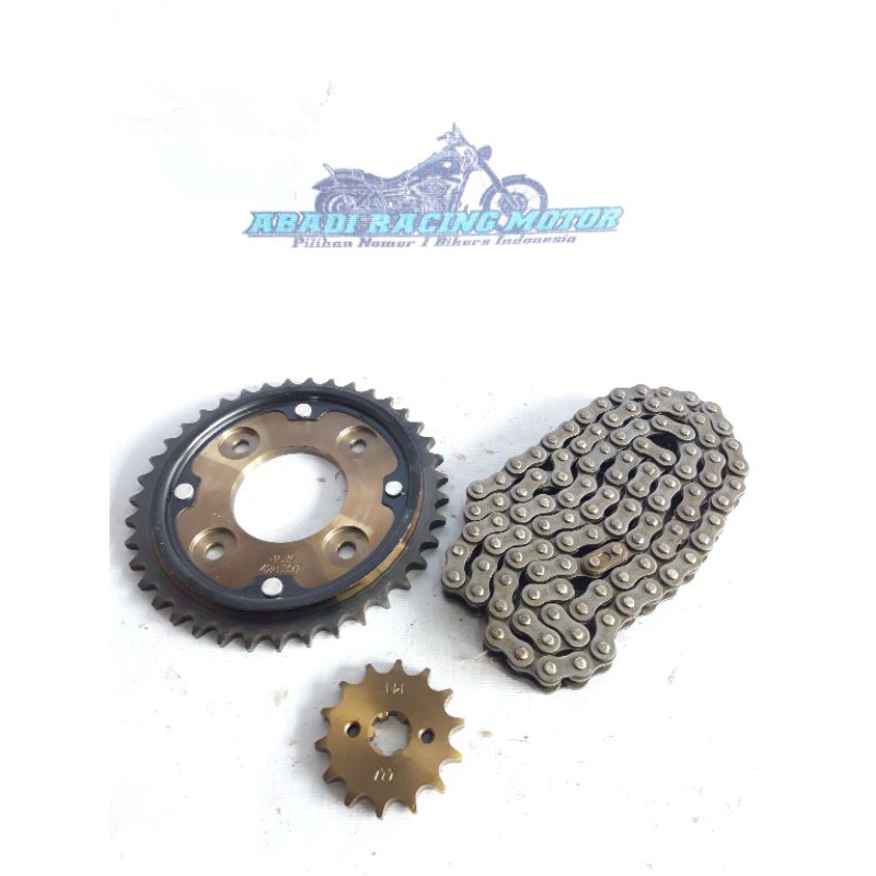 Gir Ger Gear Paket Set Gold Bahan Baja Supra x 125 Fi Blade Fi Revo Absolute Fi Injeksion Injeksi