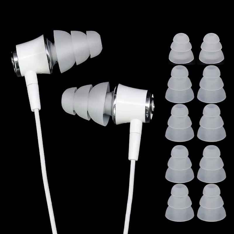 Eartips Pengganti Bahan Silikon Tiga Lapis Untuk Earphone In-Ear Universal