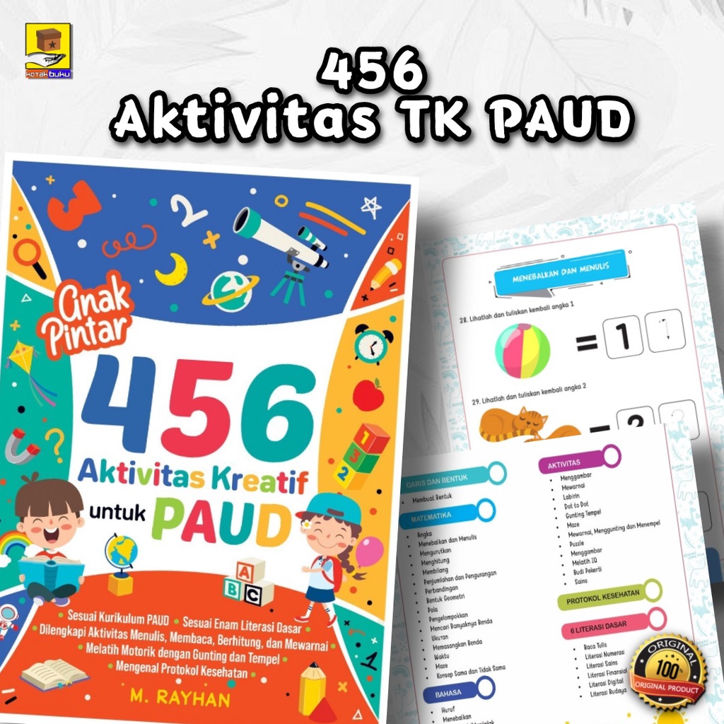 Buku Aktivitas Anak / 456 Aktivitas Kreatif untuk PAUD / Aktivitas TK PAID / Buku Anak