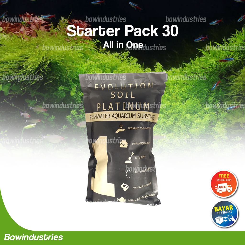 Starterpack Tank 30 Cm Paket Media Tanam Aquascape Aquarium ONE RISET - T 30