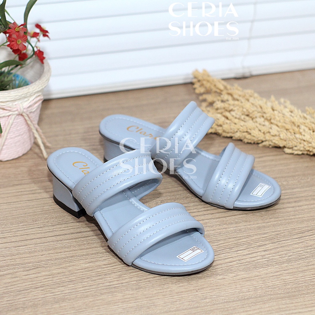 Sandal Hak Anak Perempuan Bahan Busa Empuk 3 cm Heels Motif Strap 2 Sendal Sepatu Pesta Anak Cewe