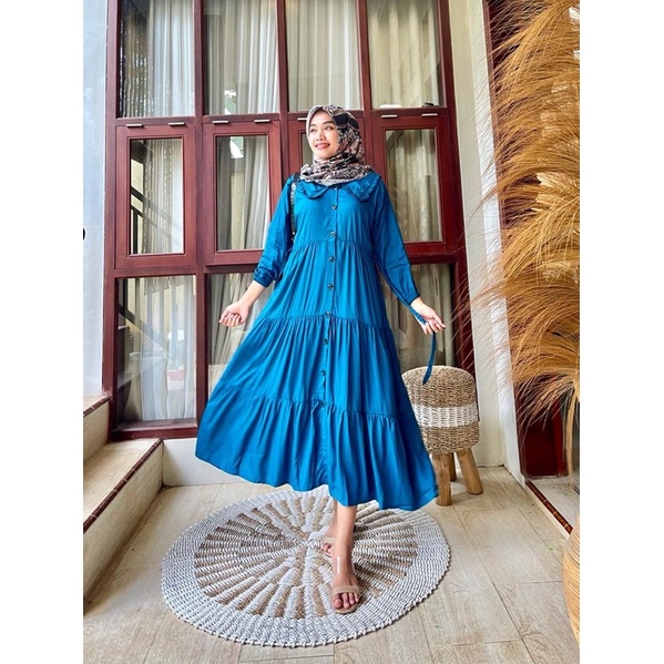 gamis twil ori super busui kancing depan