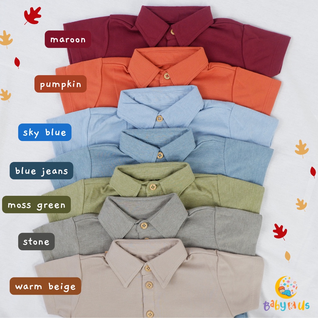 Cocopop Polo Jumper - Jumper Kerah Kancing Lengan Pendek Bayi 0-6 6-12 12-18 bulan