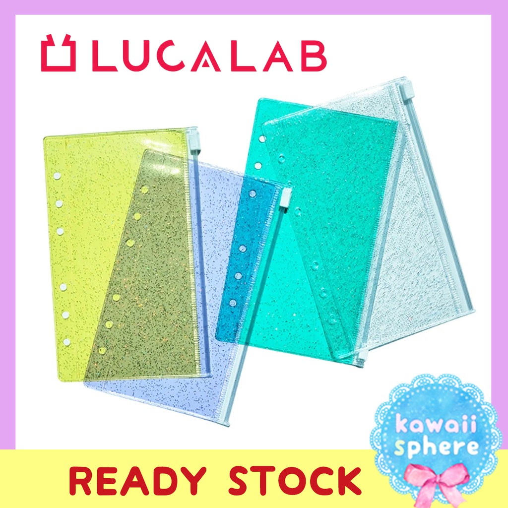 

Lucalab Archive glitter zipper bag | Insert Ring binder 6-holes zipper refill