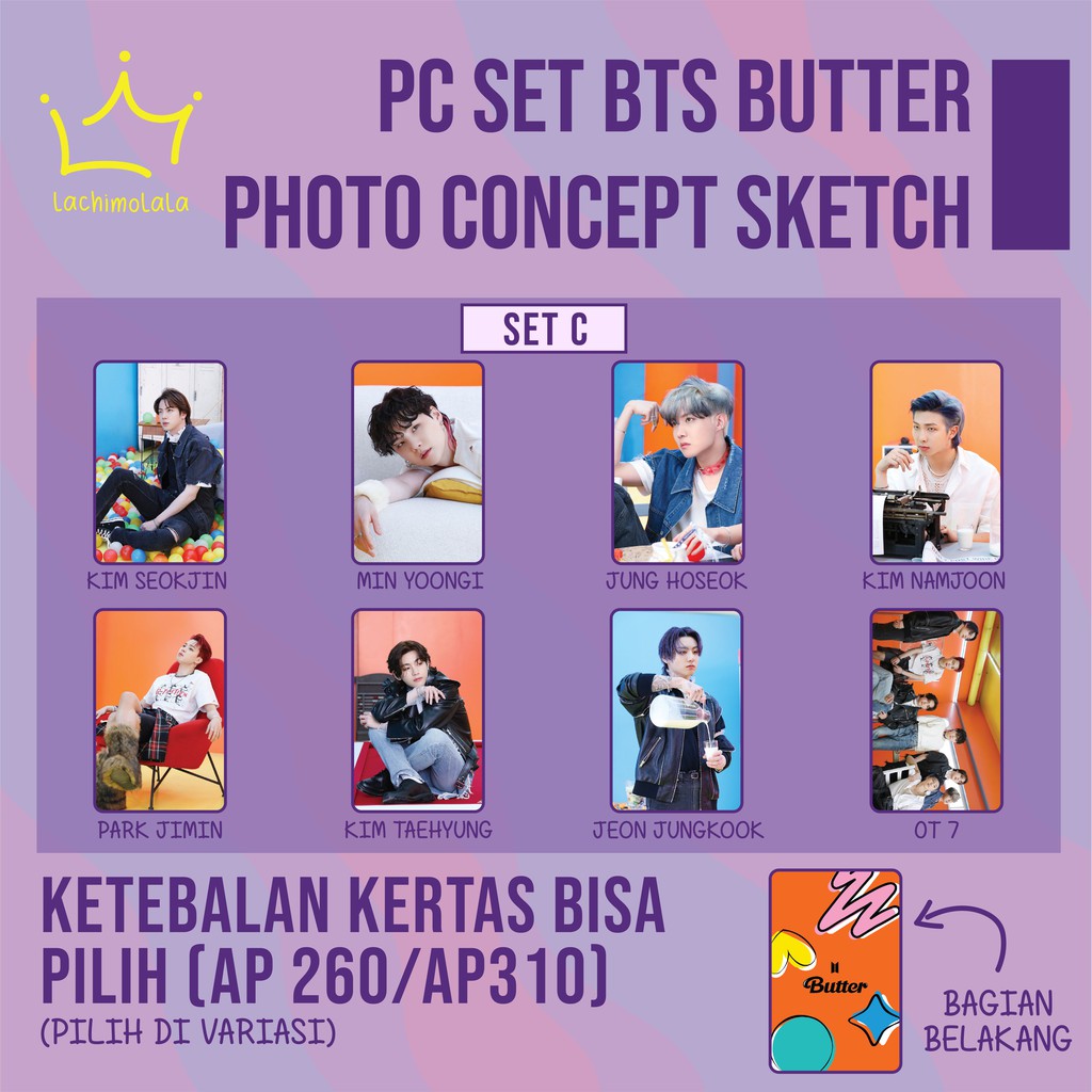 PHOTOCARD SET BTS BUTTER PHOTO CONCEPT SKETCH