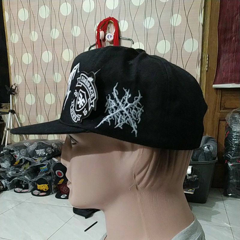 Topi Snapback metal distro pria Bordir xtab