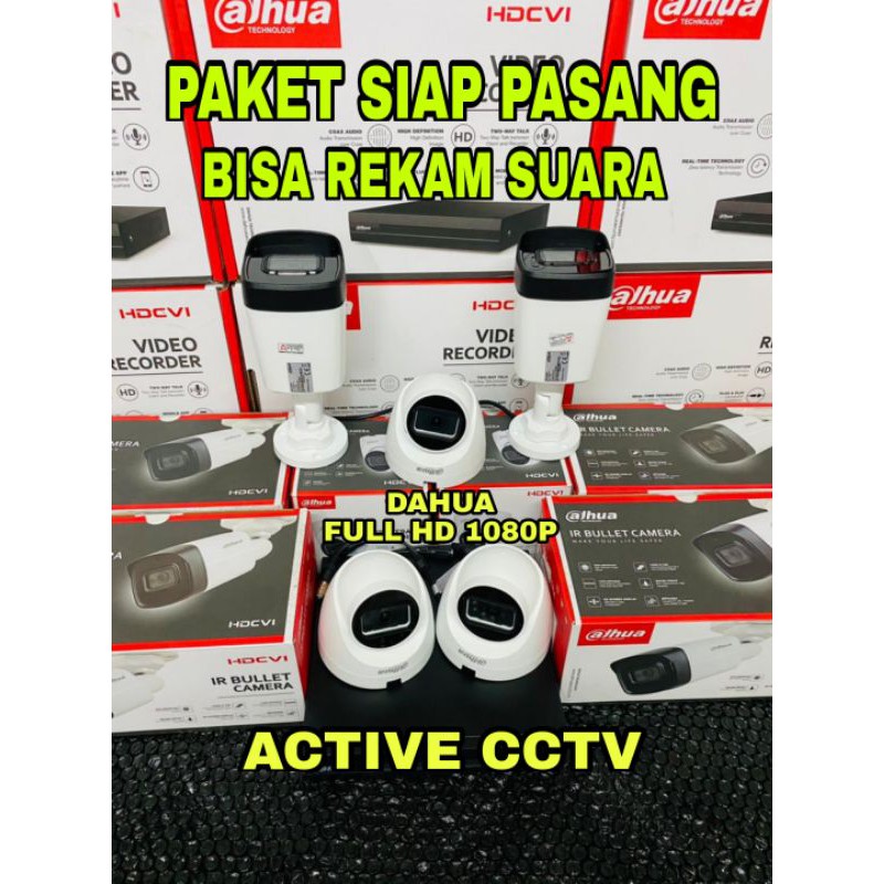 paket camera cctv 5 kamera dahua 2mp audio built in mic 1080p 8 channel ch bisa rekam suara 8ch