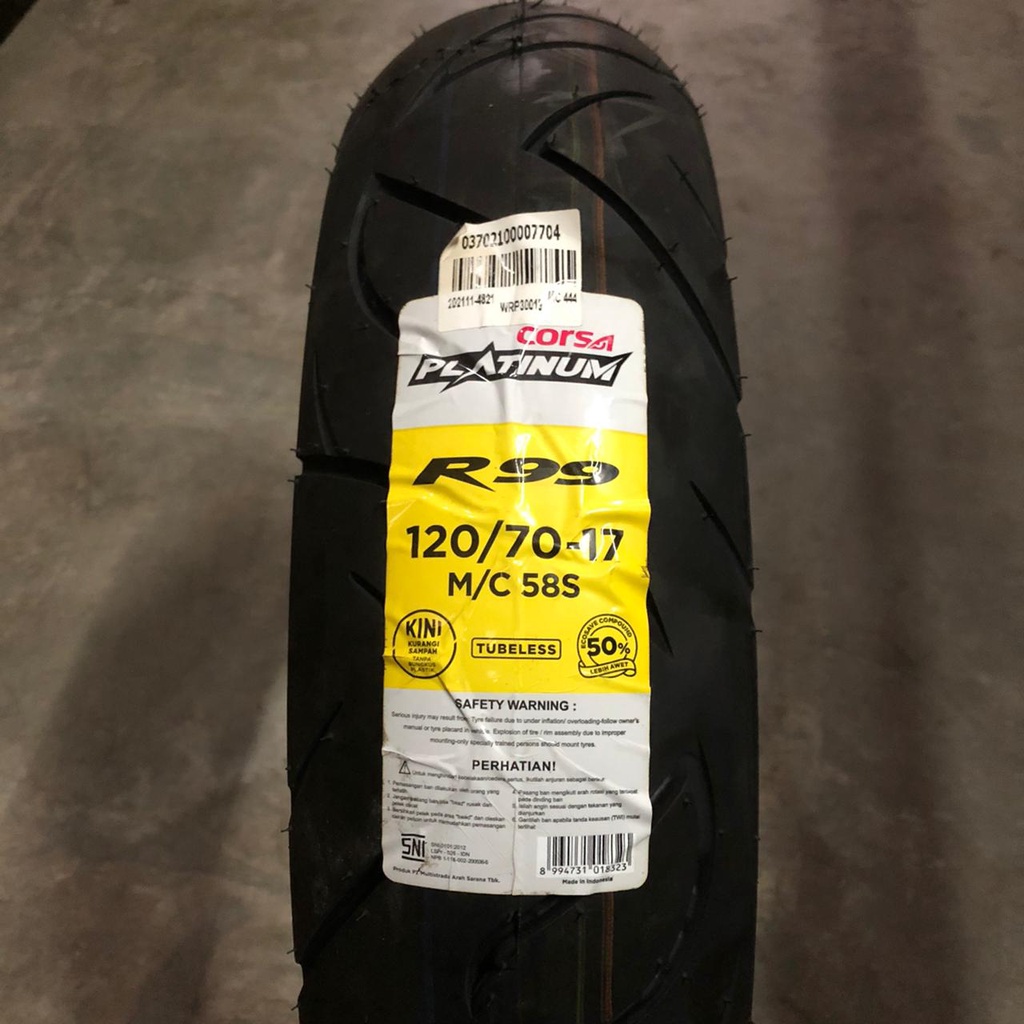 Ban motor sport Corsa R99 120 70 17 Platinum tubeless