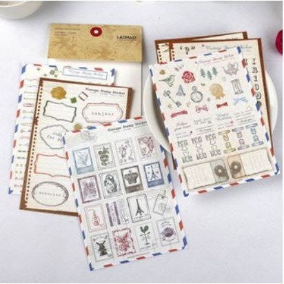 LADMAID Diary Deco - Vintage Stamp Sticker (6pcs)