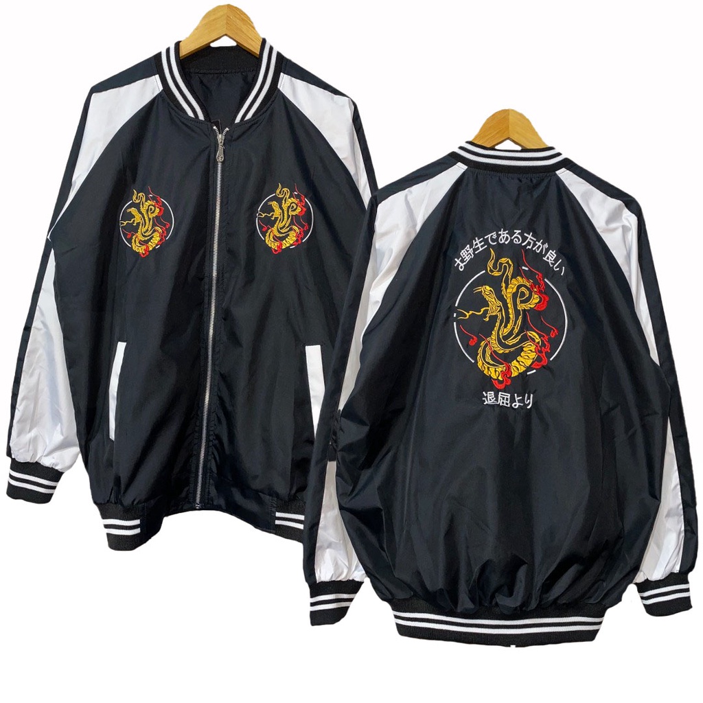 JDI  {{ Jaket SUKAJAN BOMBER PRIA dragon }}  Jaket Sweater Hoodie Bayar di Tempat