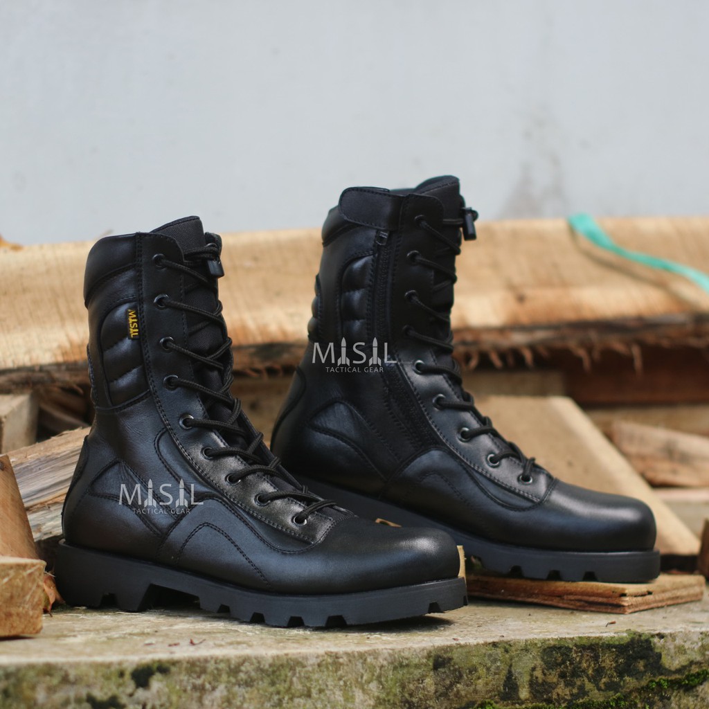 SEPATU PDL LGR DJR RJR MERK MISIL KULIT SAPI ASLI SEPATU PDL TNI POLRI SECURITY SATPAM DINAS LAPANGA