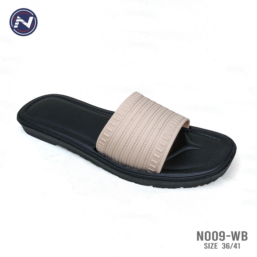 Sandal Wanita Kekinian Selop Santai Flat Cantik Casual Nyaman Empuk Ringan - N009 (36/41)