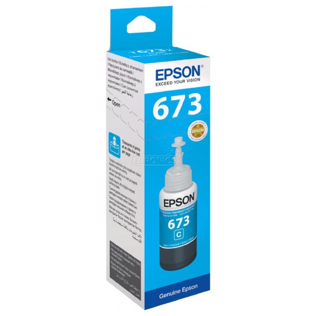 Tinta Epson Ink Original T673 / T 673 CYAN L800 L805 L850 L1800