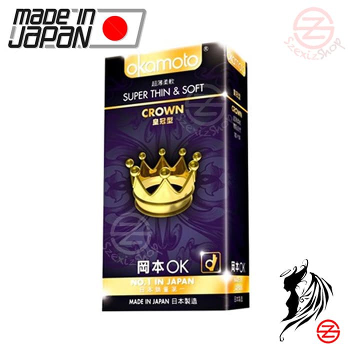 KONDOM OKAMOTO CROWN. Super Thin & Super Soft, Tipis - 10 pcs
