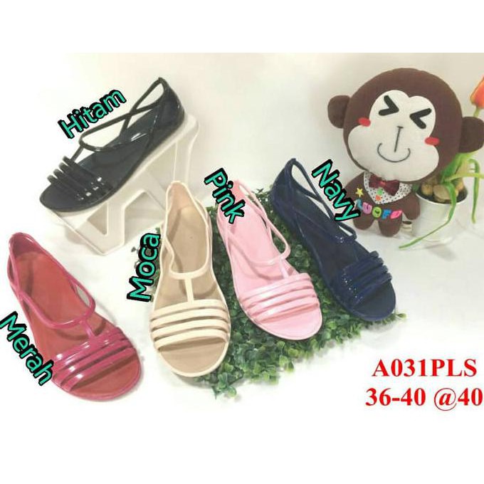 A031Pls Sandal Wanita Flat Karet Jelly Luofu Sendal Wanita Murah V2354