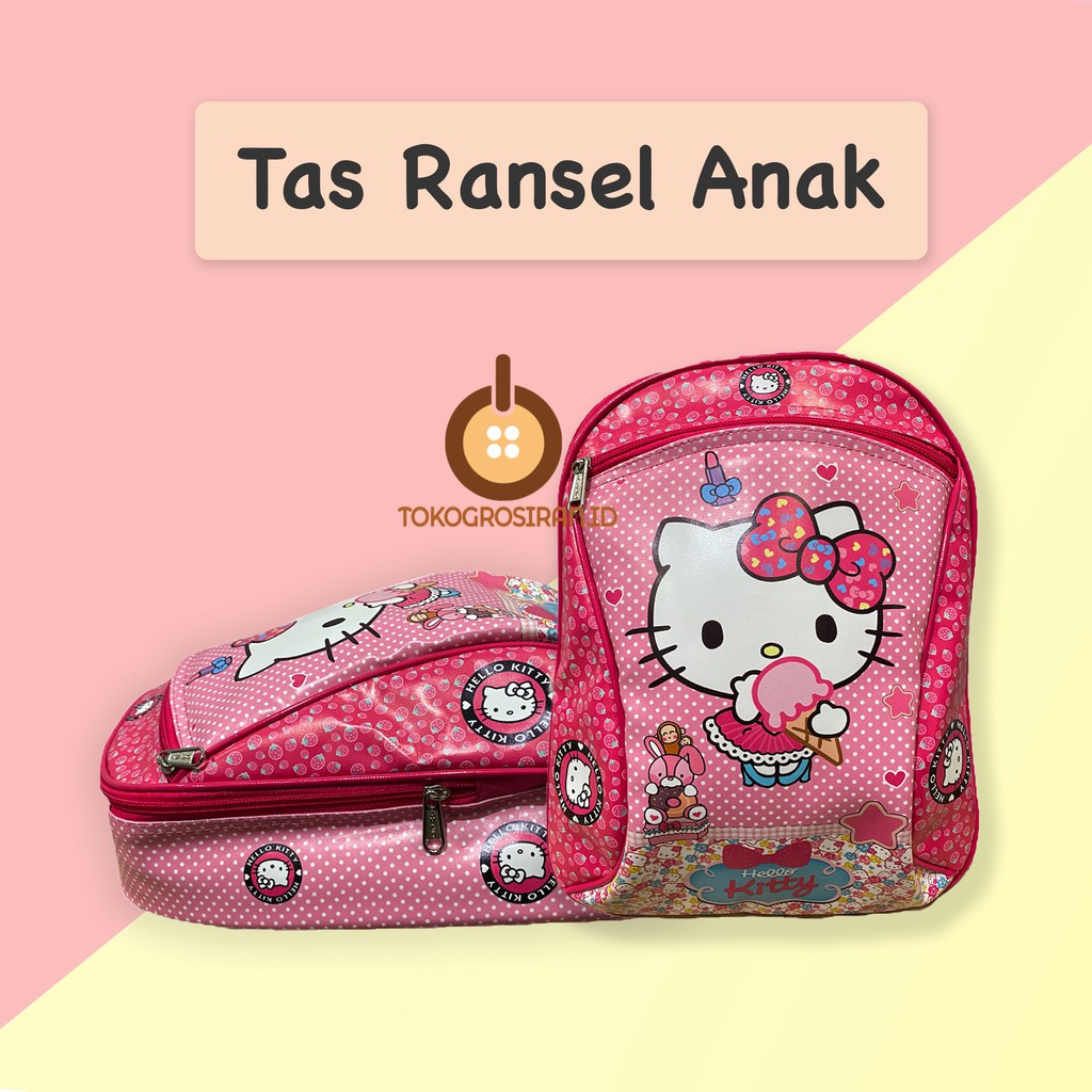 TOKOGROSIRAN.ID - TAS RANSEL ANAK HELLO KITTY TAS RANSEL ANAK SEKOLAH PAUD KARAKTER CEWEK