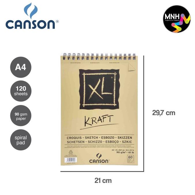 

Drawing Book Canson XL Kraft 90G A3 - A5