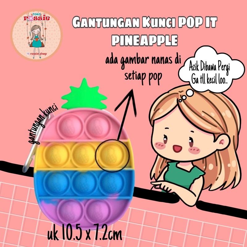 READY!READY! Fidget Pop It Rainbow Lengkap Murah/Mainan Sensorik Pereda Stres/Pop It Viral-Gk Pop It Nanas