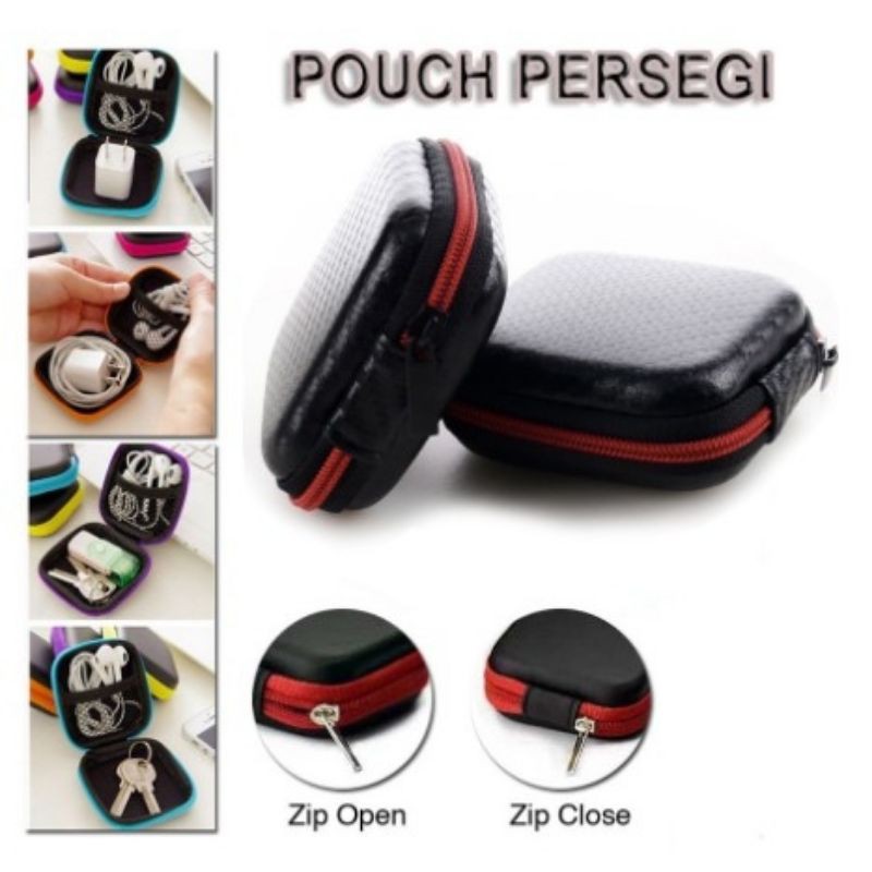 Pouch headset earphone polos kombinasi - kotak headset