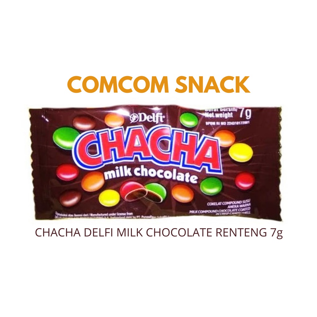 

CHACHA DELFI MILK CHOCOLATE RENTENG 7gr ISI 30 SACHET SNACK COKELAT