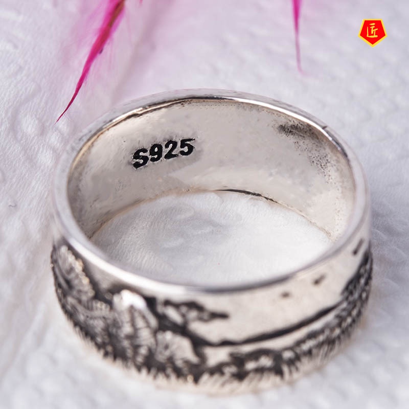 [Ready Stock]925 Silver Retro Creative Animal Forest Ring