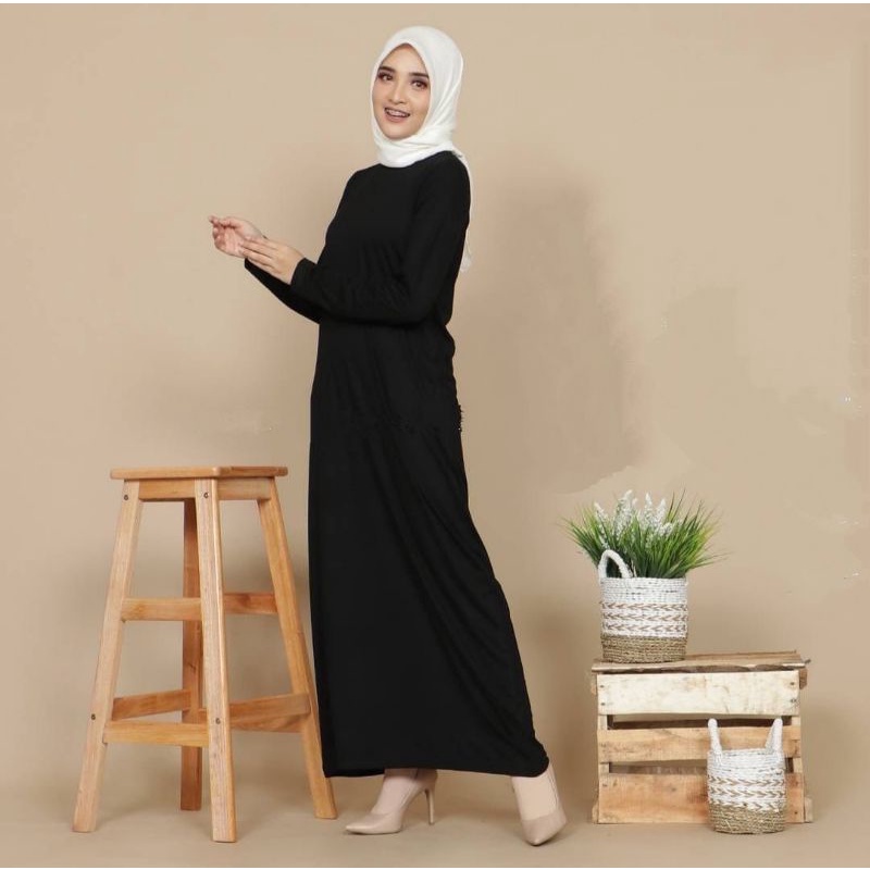 Baju Inner Manset Gamis Polos Tangan Panjang Wanita Bahan Spandek Rayon