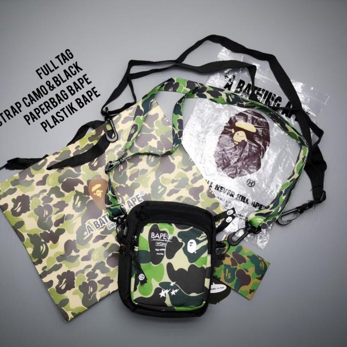 

-SIAP KIRIM- BAPE ABC MINI CAMO SLING BAG FULL TAG WITH PAPERBAG