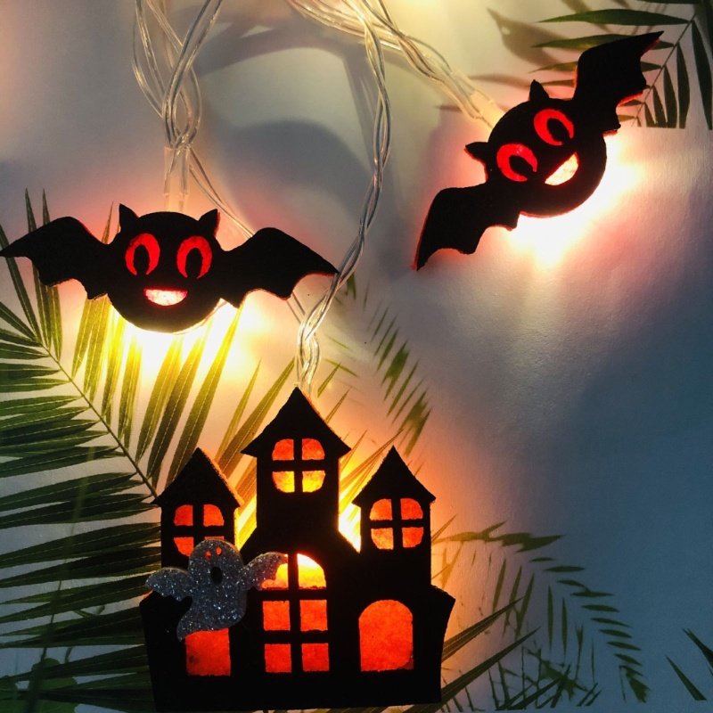 Zzz Lampu String 20 Led 9.8ft 5.4ft 10 Led Tenaga Baterai Untuk Dekorasi Halloween