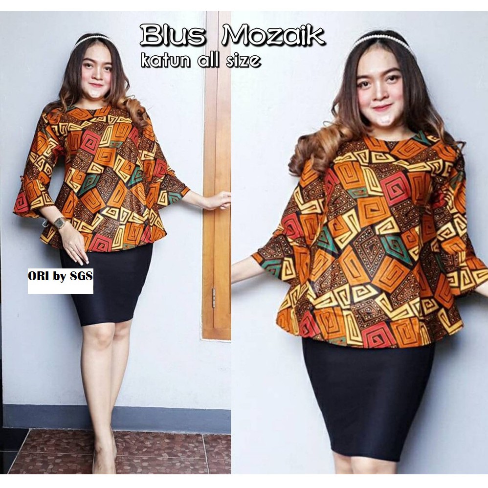 TERMURAH ATASAN  BLOUSE BATIK  WANITA  KANTORAN EKSKLUSIF 