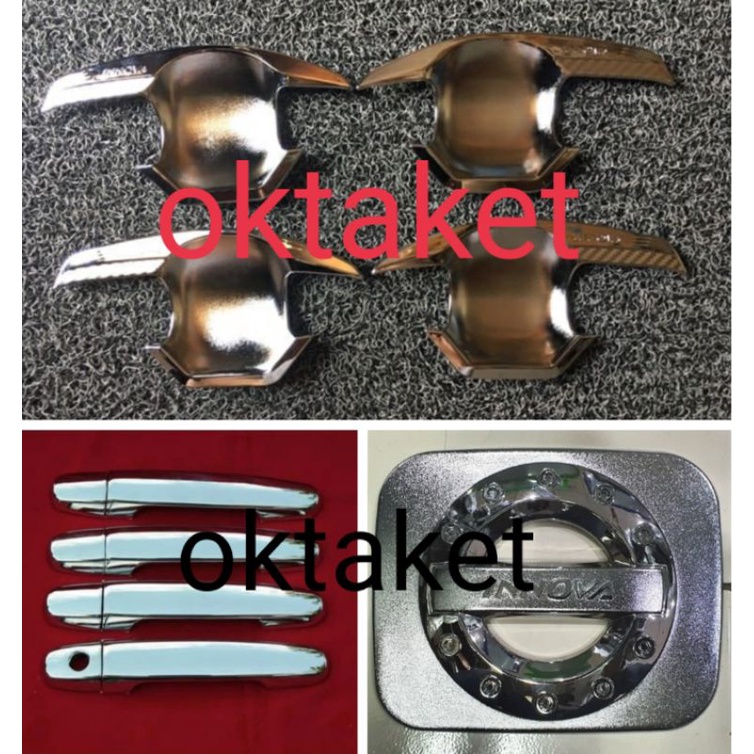 paket outer handle tank cover grand innova innova lama 2005-2015 elegant hitam chrome