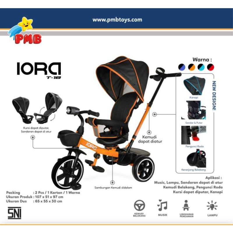 Sepeda Roda Tiga PMB IORA T17 &amp; T18 tricycle murah , sepeda anak , sepeda balita termurah