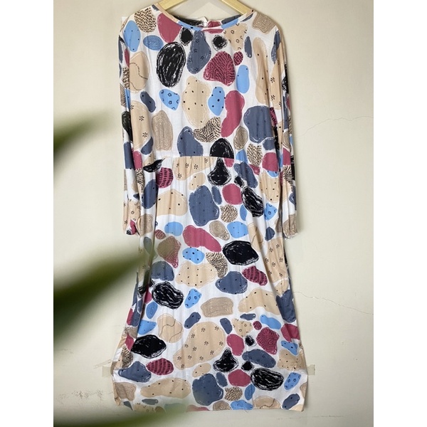 Midi Dress Gamis Remaja Dewasa Terbaru 2022 Motif Rayon Lembut Adem