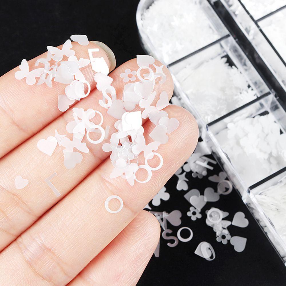 Solighter 12kisi Nail Art Payet Wanita Kecantikan Manicure Tidak Teratur Hias Surat Slice Serpihan