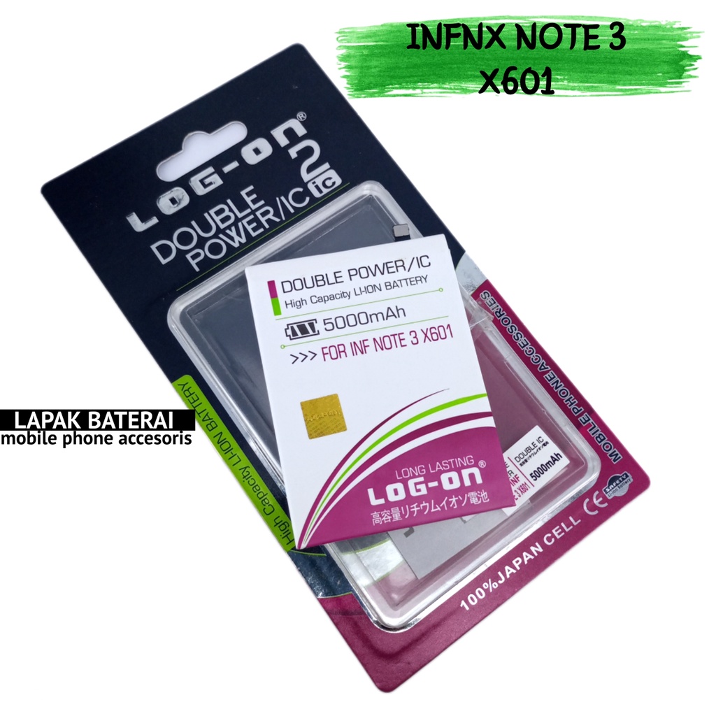 LOG - ON Baterai Infinix Note 3 X601 BL-45BX Double IC Protection Battery Batre