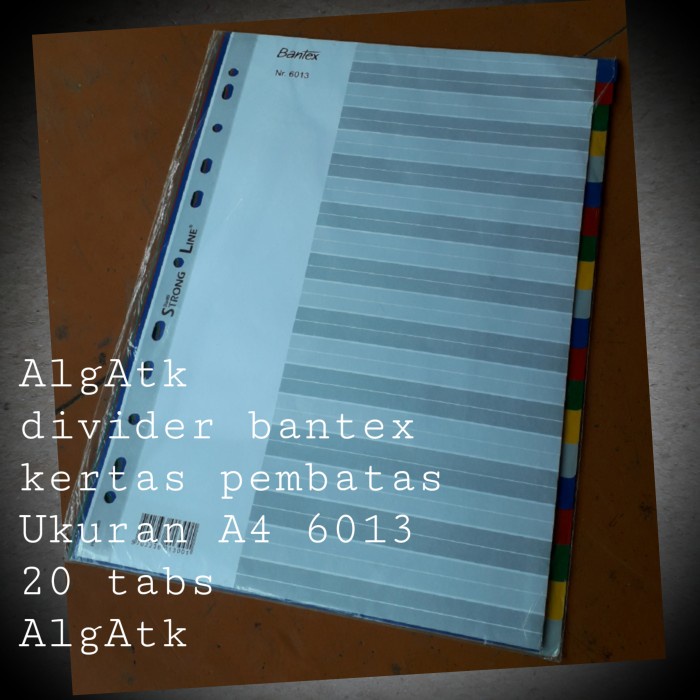 

Bagus Kertas Pembatas Bantex. Kertas Dividier 6013. Berkualitas