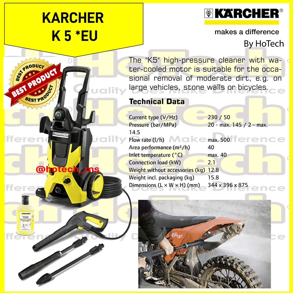 Karcher | High Pressure Washer K 5 EU  |  Karcher K 5 EU Mesin Cuci Steam Termurah |  K 5 EU